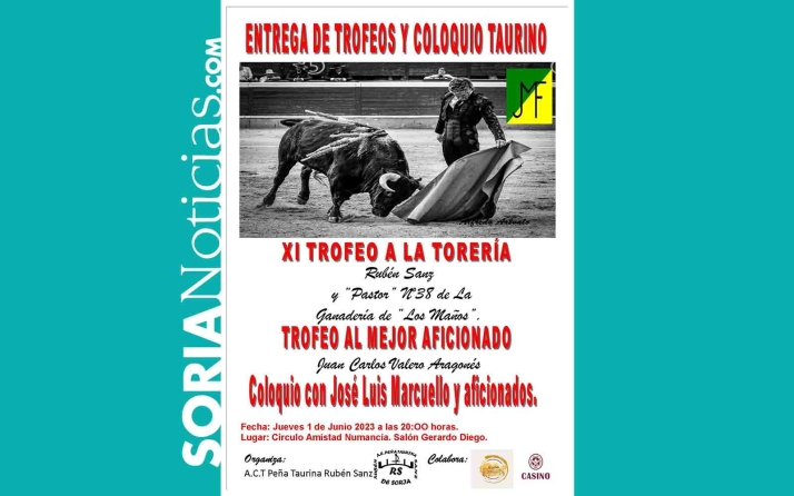 Este jueves se entregan los premios de la peña taurina Rubén Sanz