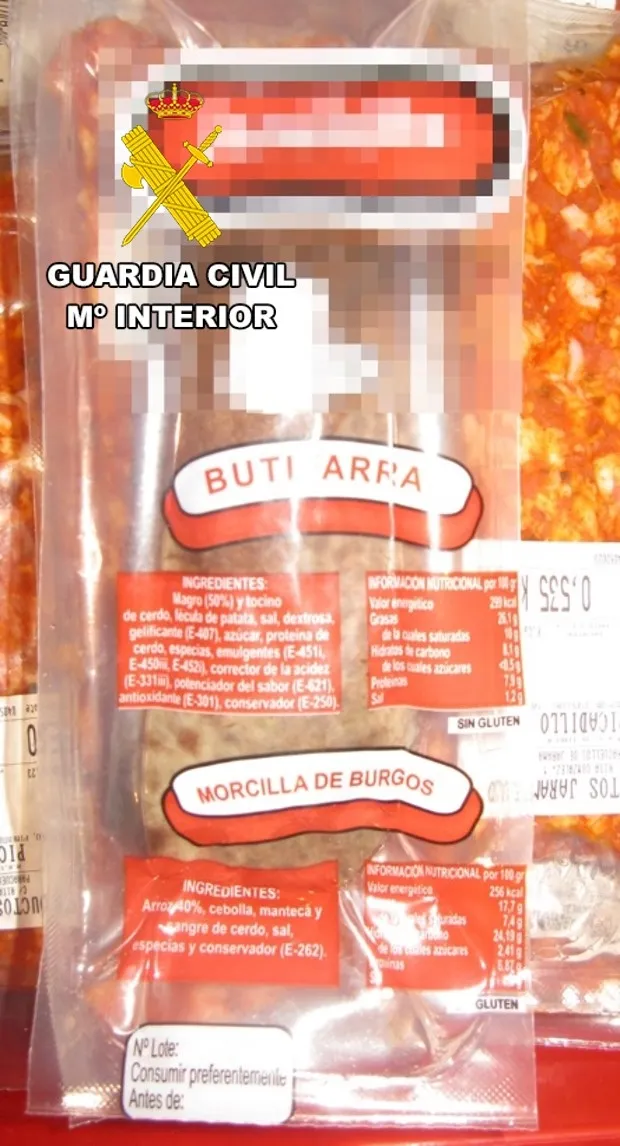 Foto 2 - Una empresa ubicada en Soria, implicada en la falsificaci&oacute;n de 'Morcilla de Burgos'