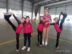 Una imagen de las jóvenes patinadoras sorianas en 