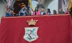 Cristina Mayor, en el balcón municipal, durante el pregón. 