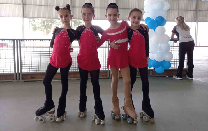 Una imagen de las jóvenes patinadoras sorianas en 