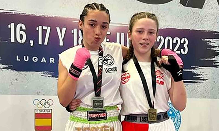 Adriana Verde y Sara Lamata subcampeonas de España de kikboxing