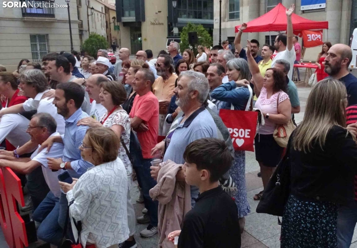 Una imagen del cierre de campaña hoy en Soria. /SN