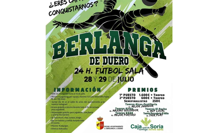 24 horas de fútbol sala en Berlanga para los días 28 y 29 de julio
