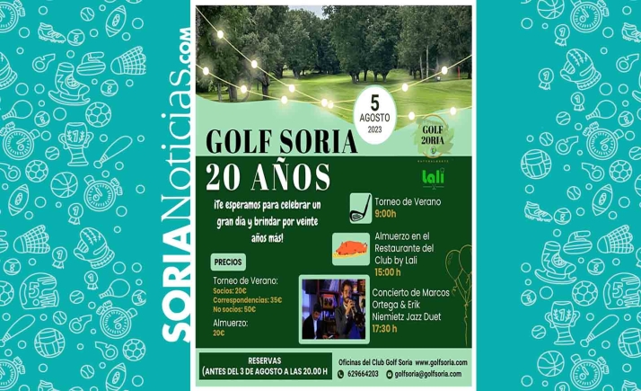 ‘Club de Golf Soria 20 años’ conmemorará con el Torneo de Verano, una comida y música, las dos décadas de actividad