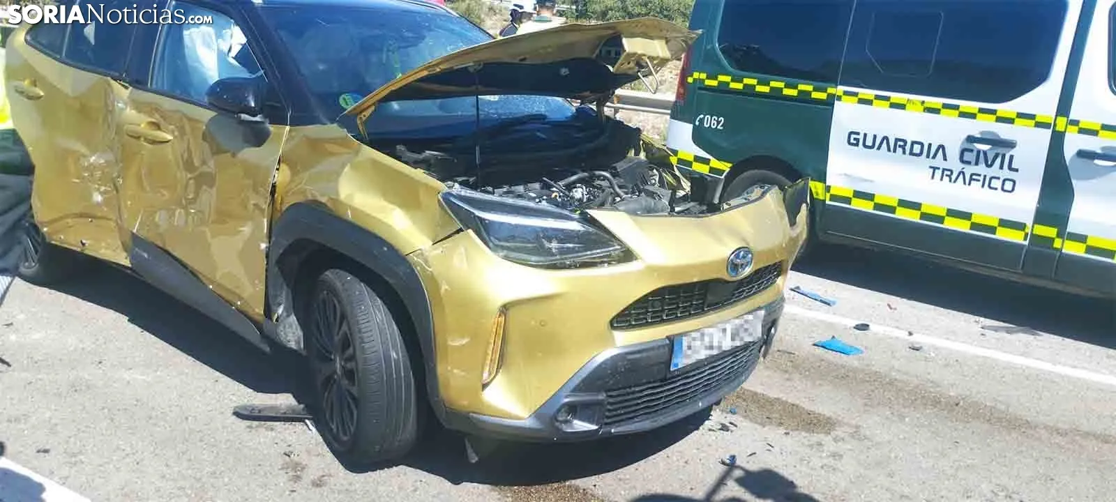 Uno de los vehículos siniestrados en el múltiple accidente. /SN
