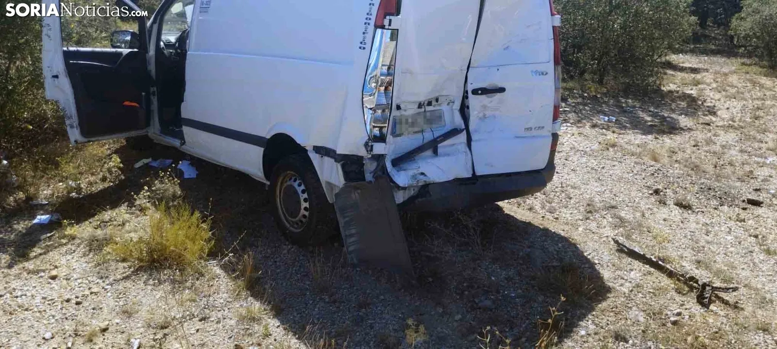 Uno de los vehículos siniestrados en el múltiple accidente. /SN