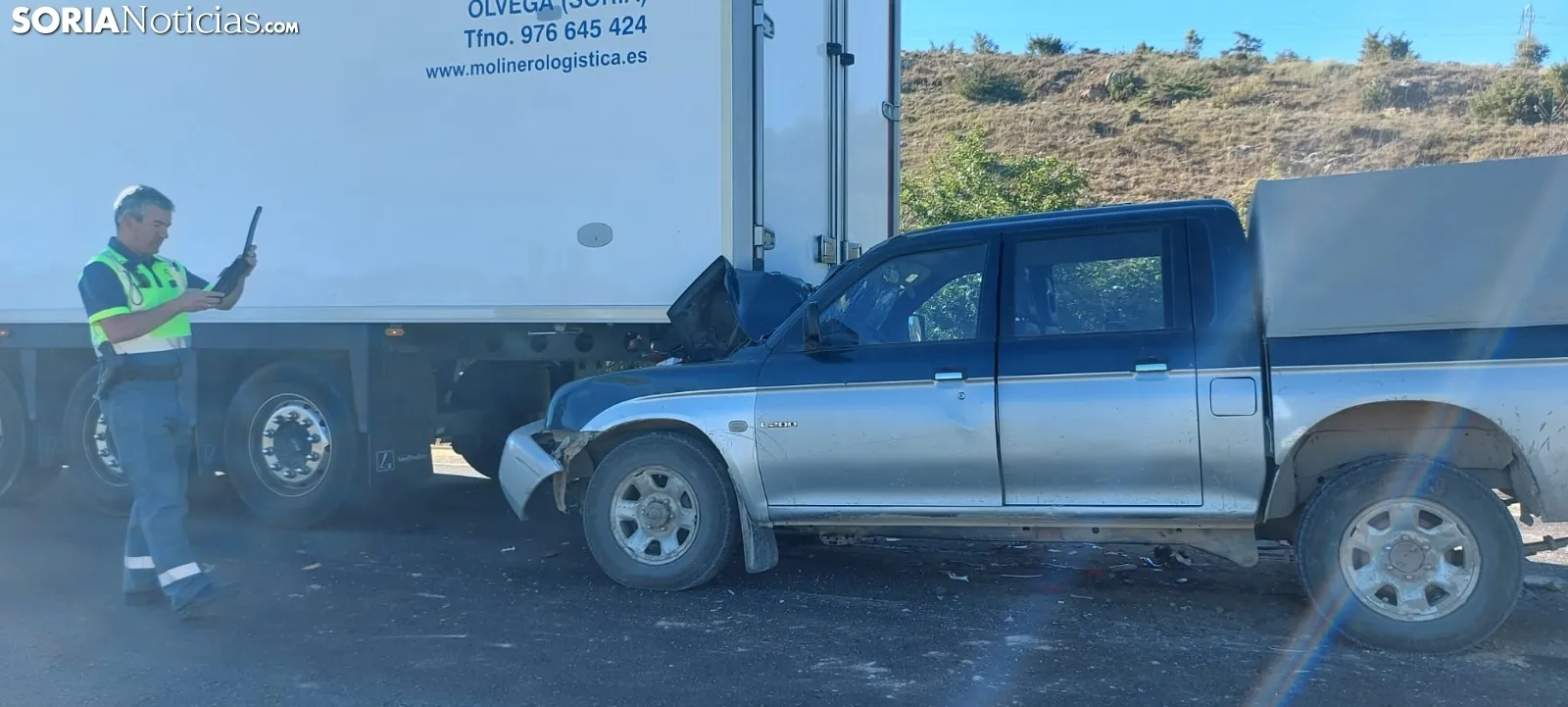 Accidente en la recta de Valdegeña en la N-122.