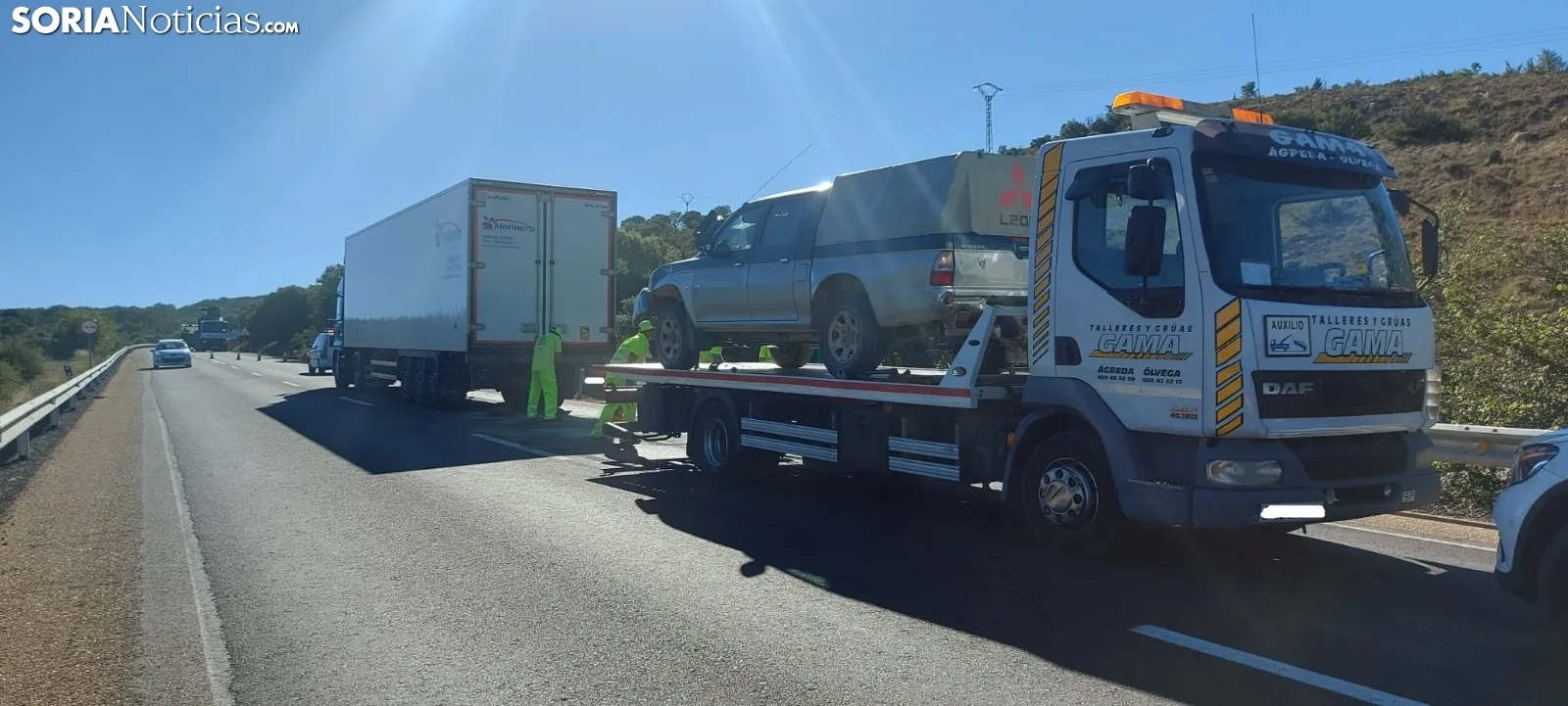 Accidente en la recta de Valdegeña en la N-122.