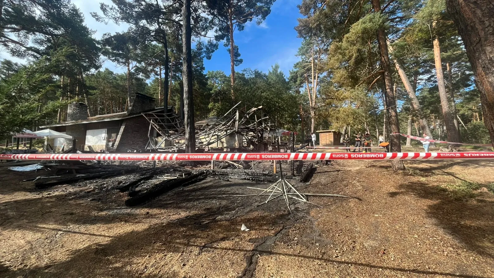 Incendio en el bar de la Playa Pita.