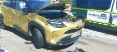 Uno de los vehículos siniestrados en el múltiple accidente. /SN