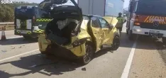 Uno de los vehículos siniestrados en el múltiple accidente. /SN