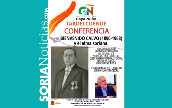 Conferencia este viernes sobre Bienvenido Calvo, hijo predilecto de Tardelcuende