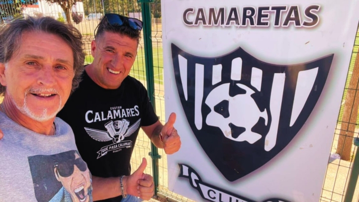 Roberto Ayensa, nuevo presidente del CD Golmayo Camaretas, recibe la visita de Raúl Ruiz Benito