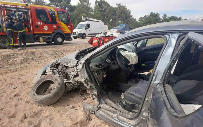 Tres heridos en un accidente en la N-122 en Valladolid