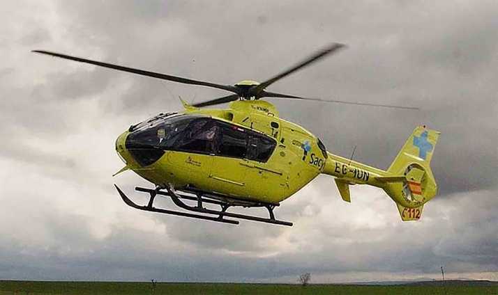 AMPLIACIÓN | Trasladado en helicóptero tras sufrir un accidente de tráfico en Valderromán