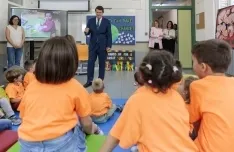 Mañueco en Soria durante el inicio del curso escolar. 