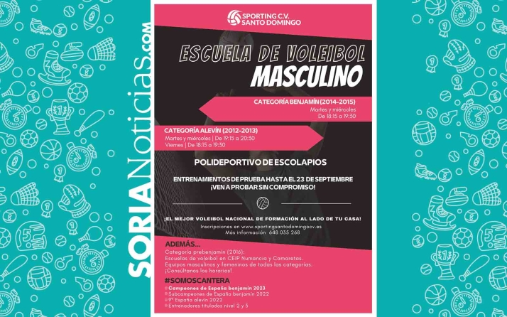 El Sporting Santo Domingo presenta su escuela de voleibol masculino en Escolapios