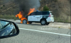 Foto 2 - Arde un coche de la Guardia Civil en la autovía de Soria