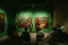 Una imagen de la visita de los estudiantes a Estella. /IES Machado