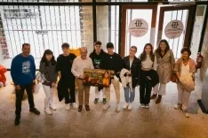 Una imagen de la visita de los estudiantes a Estella. /IES Machado