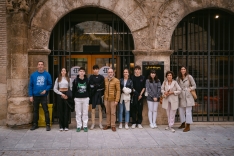 Una imagen de la visita de los estudiantes a Estella. /IES Machado