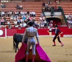 Una imagen de la novillada en Zaragoza ayer. 