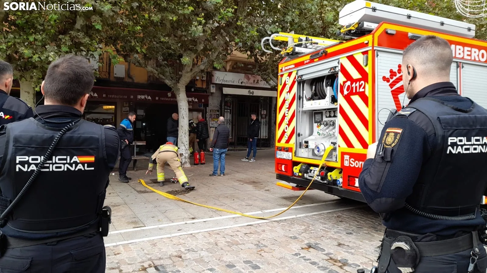 Incendio en la cocina de un céntrico establecimiento de hostelería en Soria