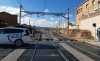 Un paso a nivel en las vías ferroviarias dentro de Arcos de Jalón. /SdG