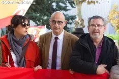 Manifestación de VOX frente a la sede del PSOE de Soria. /SN