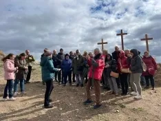 Las 'Tres Cruces' de Berlanga de Duero en su nueva ubicación.