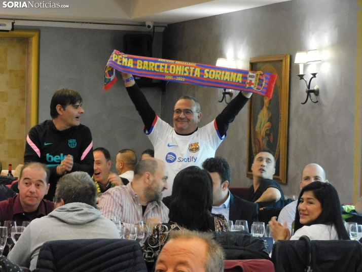 Fotos: La Peña Barcelonista de Soria disfruta de su 32 cumpleaños con un campeón de la Champions