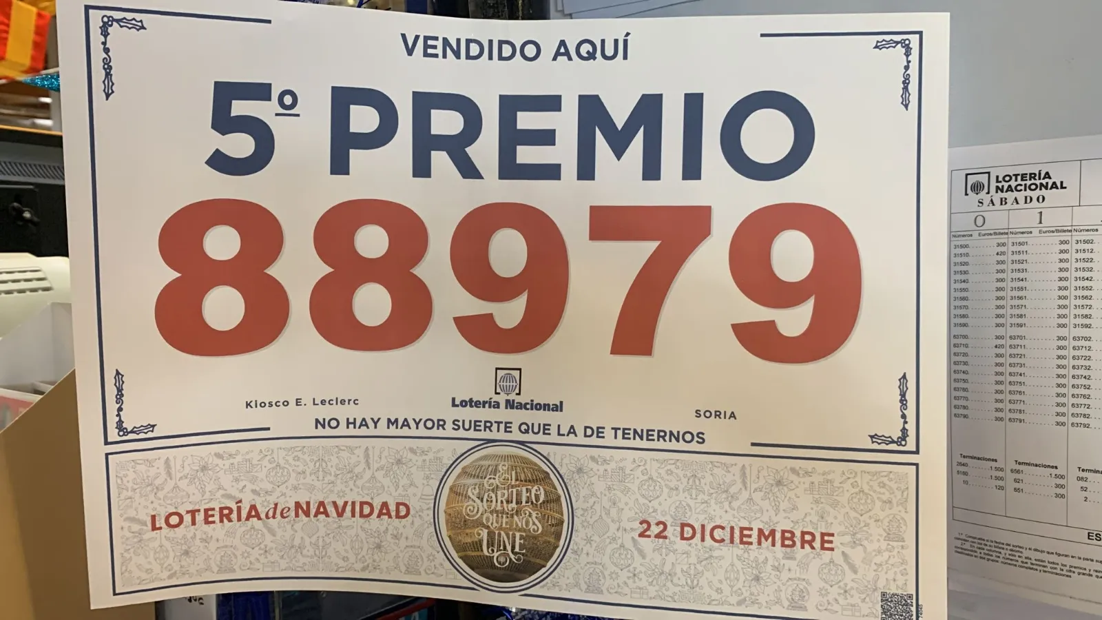 Premio vendido en el Kiosco.