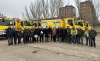 Imagen de la entrega de los vehículos para las nueve delegaciones territoriales de Castilla y León. /Jta.