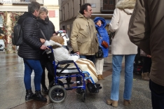 Una imagen de la concentración este mediodía de lunes. /SN
