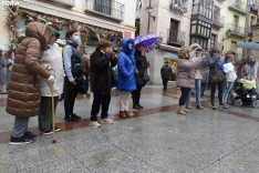 Una imagen de la concentración este mediodía de lunes. /SN