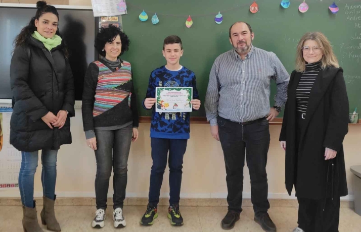 Adrián Sans, del CEIP Fuente del Rey, entre los ganadores de postales navideñas de CSIF
