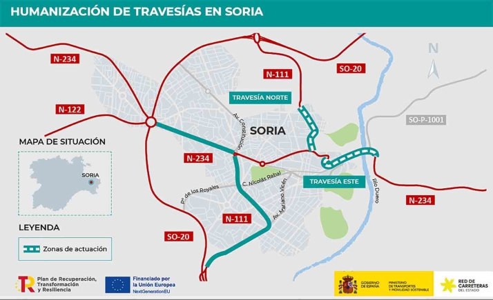 Adjudicadas por 7,3 M&euro; las obras en las travesías norte y este de Soria