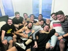 El grupo de jóvenes, en uno de los viajes.