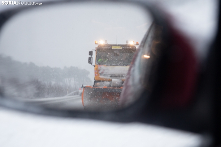 Liberados los vehículos atrapados en la N-122 en Soria por la nieve