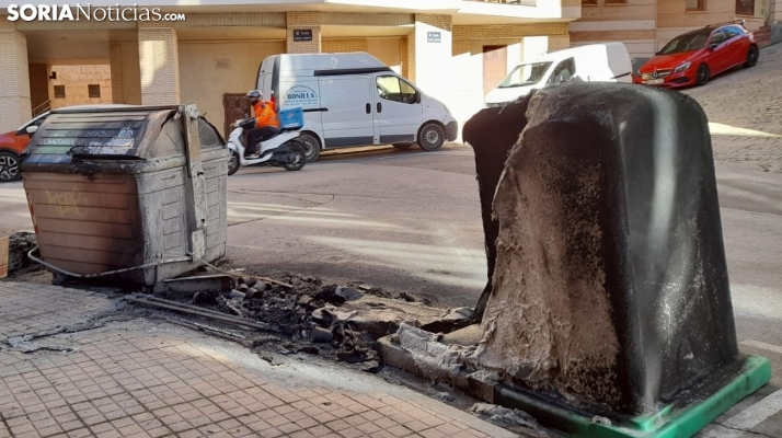 Detenido un hombre por la quema de 15 contenedores de basura en Soria