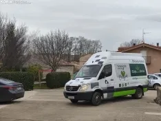 La oficina móvil de Caja Rural de Soria en Adradas. 