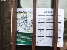 La oficina móvil de Caja Rural de Soria en Adradas. 