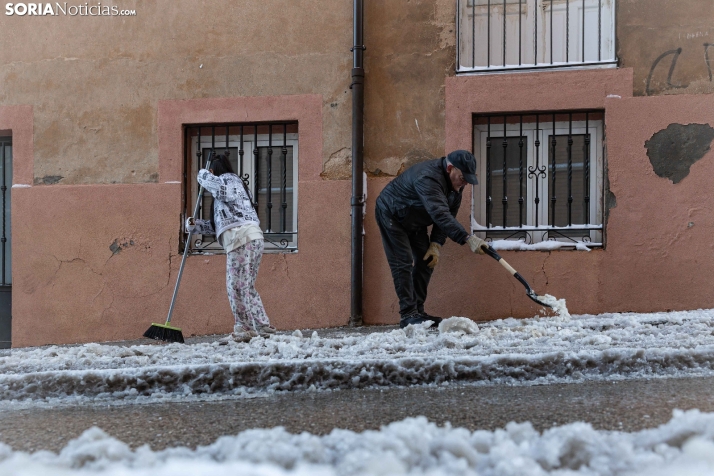 Continúa el aviso amarillo por nieve y viento en Soria