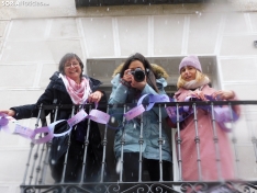 Cadeneta feminista del 8M en Soria. /SN