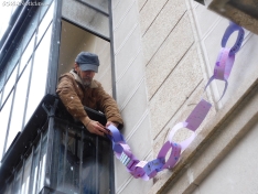 Cadeneta feminista del 8M en Soria. /SN