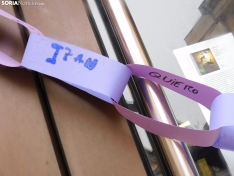 Cadeneta feminista del 8M en Soria. /SN