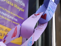 Cadeneta feminista del 8M en Soria. /SN