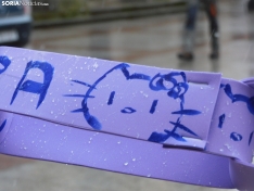 Cadeneta feminista del 8M en Soria. /SN