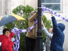 Cadeneta feminista del 8M en Soria. /SN